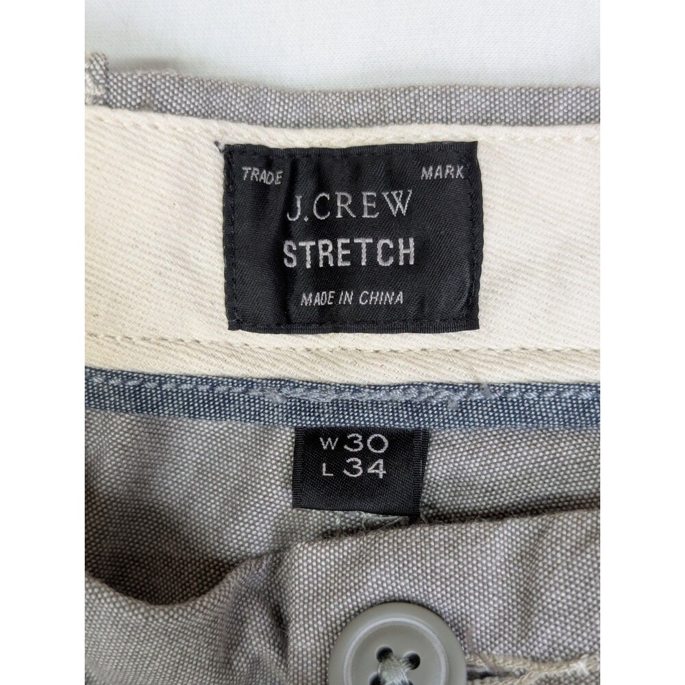 NWT J.Crew 770 Straight Fit Pants Men 30x34 Gray Stretch Chambray Chino G8132